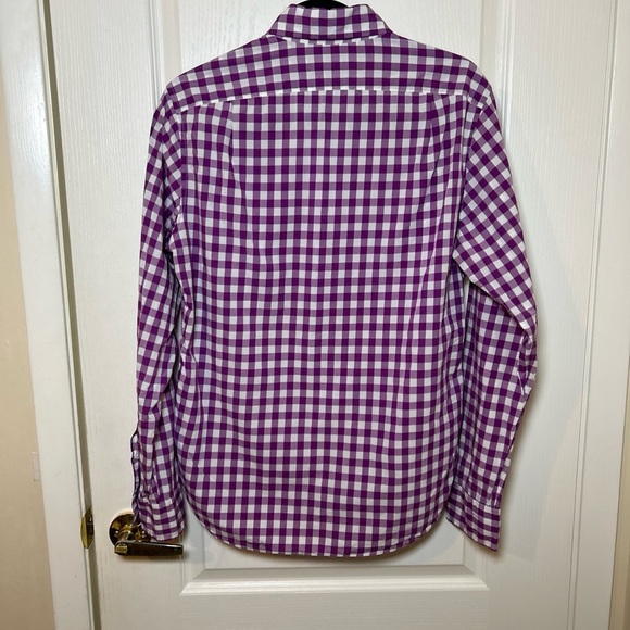 J.Crew Men’s Purple/white Small Slim Fit Button Down Shirt plaid EUC - Picture 5 of 5